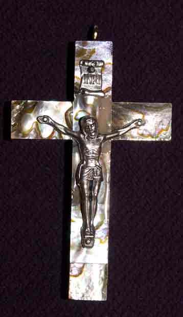 crucifix abalone small