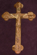 crucifix wood greek design large