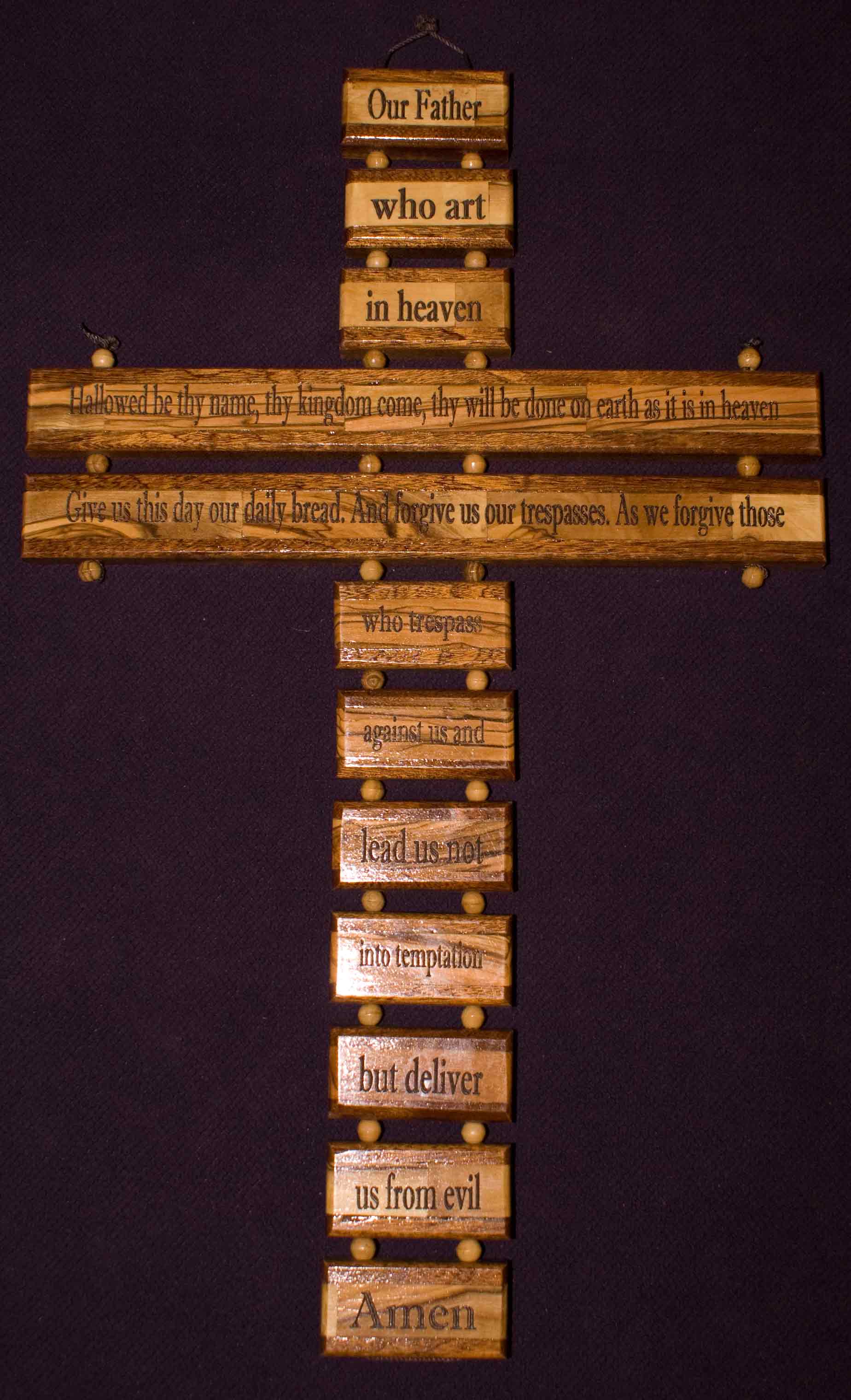 ladder prayer cross with mahogony lg