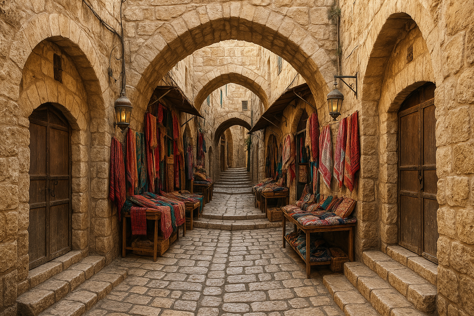 give me a realistic image of the ottomon looking streets of bethlehem 